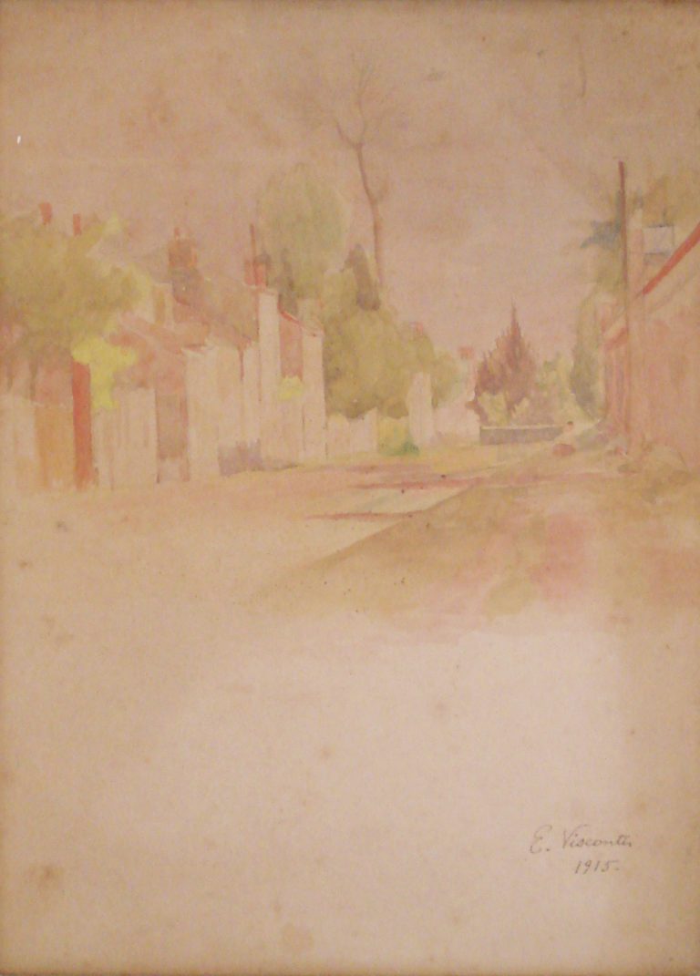 PAISAGEM DE SAINT-HUBERT - AQUARELA - 36,0 x 27,0 cm - 1915 - COLEÇÃO PARTICULAR