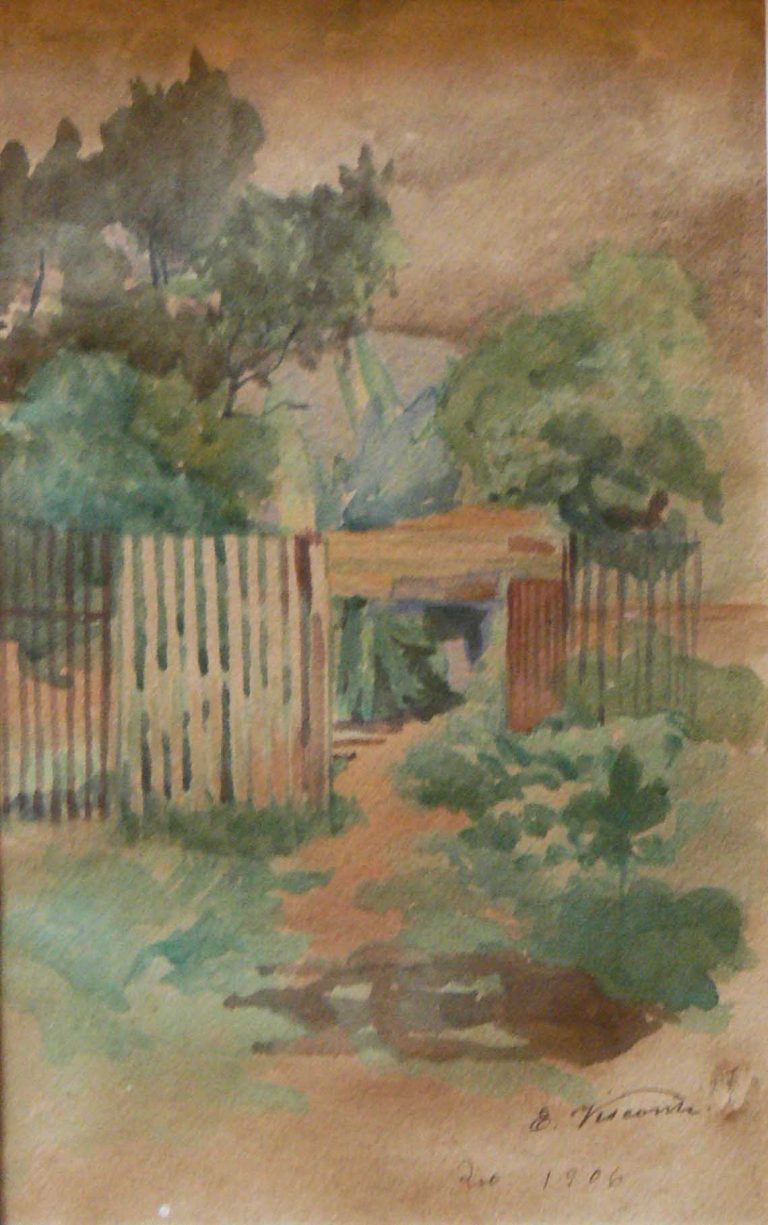 CHÁCARA DE MEU IRMÃO - ANDARAÍ - AQUARELA - 25 x 17 cm - 1906 - COLEÇÃO PARTICULAR