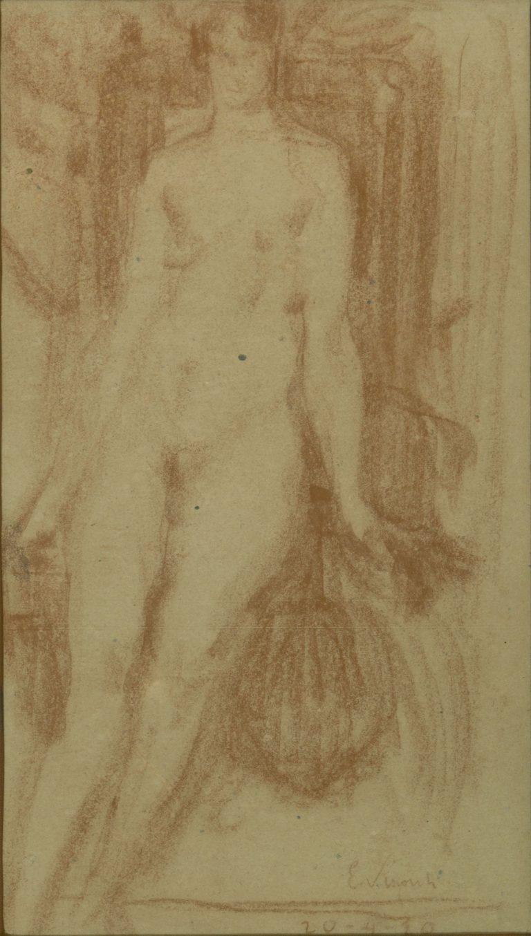 NU FEMININO - SANGUÍNEA - 42,5 x 25,0 cm - 1890 - COLEÇÃO PARTICULAR