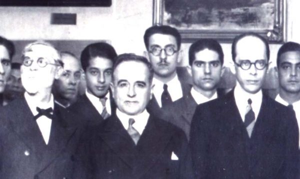 Visconti com Getúlio e Gustavo Capanema