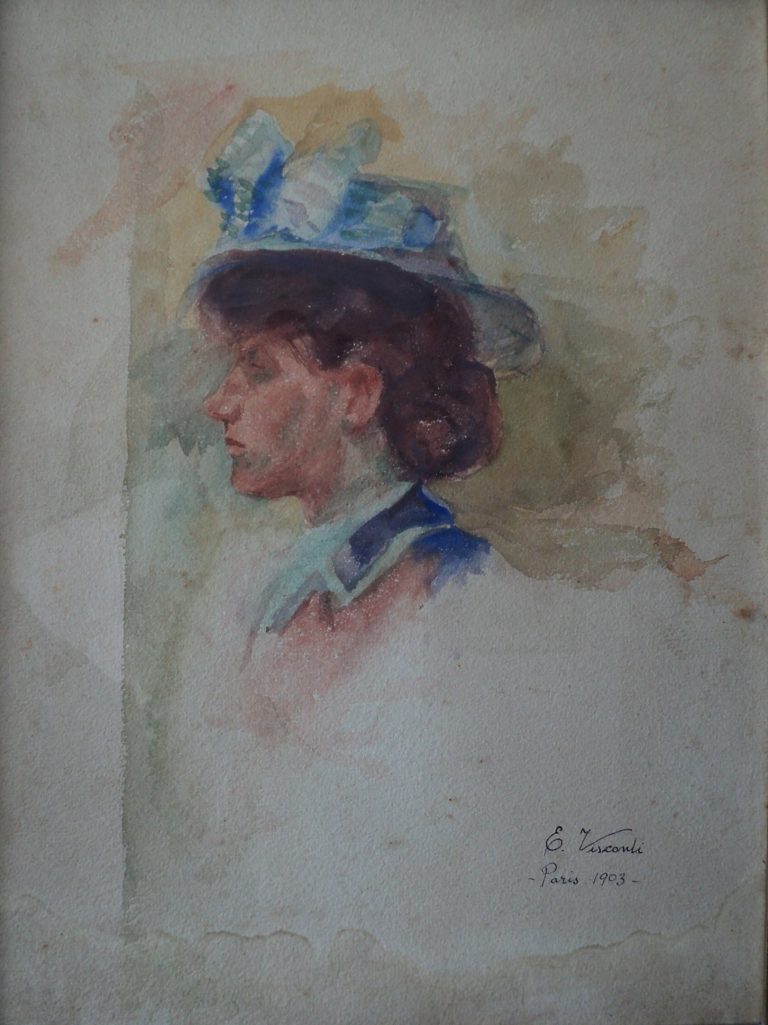 LOUISE - AQUARELA - 33 x 25 cm - 1903 - COLEÇÃO PARTICULAR