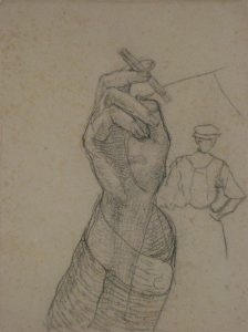 MÃO - ESTUDO PARA O RETRATO DE GONZAGA DUQUE - CRAYON S/PAPEL - 31,0 x 23,5 cm - c.1910 - COLEÇÃO PARTICULAR
