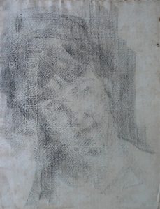 FIGURA FEMININA - CRAYON SOBRE PAPEL - 31 x 24 cm - c.1915 - COLEÇÃO PARTICULAR