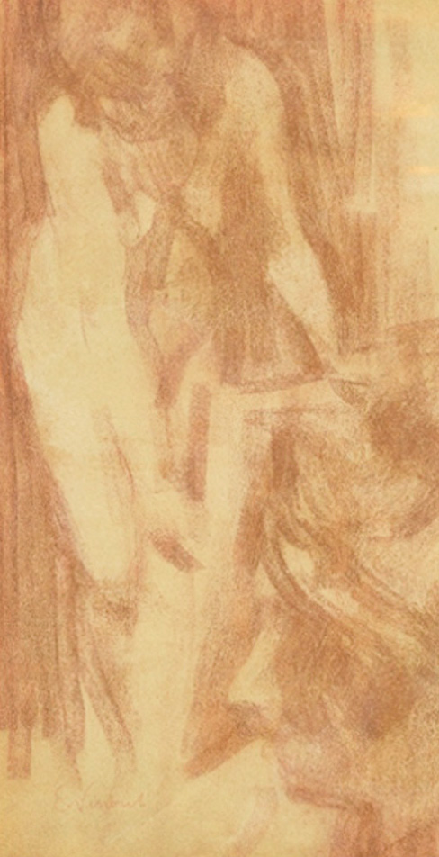 NU E ROSTO - SANGUÍNEA - 42,5 x 25,5 cm - c.1895 - COLEÇÃO PARTICULAR