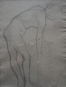 NU FEMININO - CRAYON/PAPEL - 32 x 24 cm - c.1895 - COLEÇÃO PARTICULAR