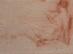 NU FEMININO RECOSTADO - SANGUÍNEA - 26 x 38 cm - c.1897 - COLEÇÃO PARTICULAR