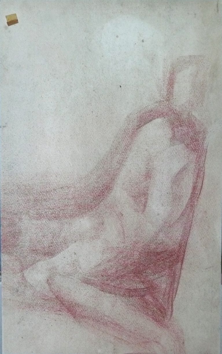 NU FEMININO - SANGUÍNEA - 39 x 24 cm - c.1895 - COLEÇÃO PARTICULAR