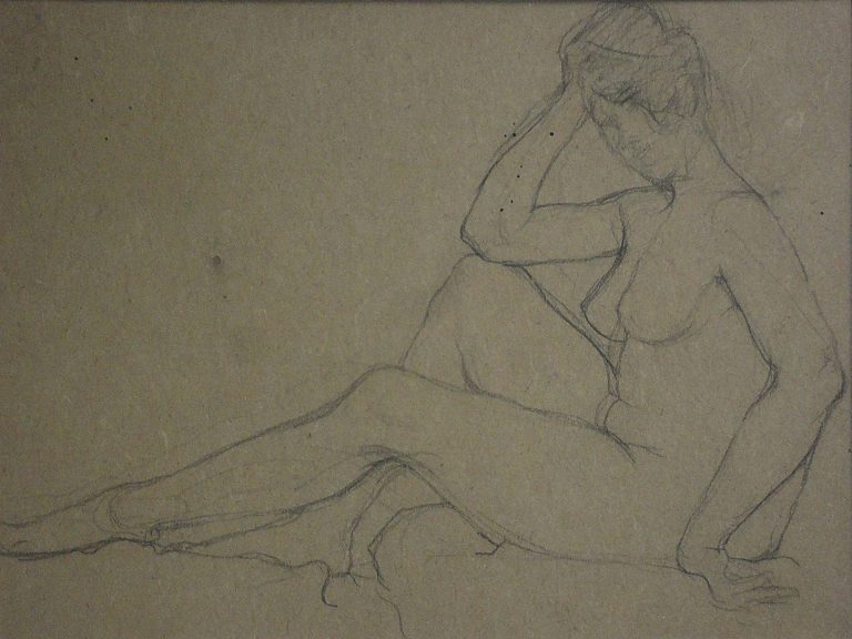 NU FEMININO - CRAYON S/ PAPEL - 23 x 30 cm - c.1914 - COLEÇÃO PARTICULAR