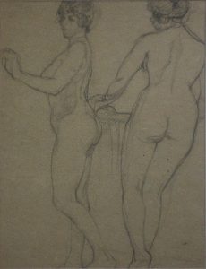 NUS FEMININOS - CRAYON S/ PAPEL - 30 x 23 cm - c.1914 - COLEÇÃO PARTICULAR