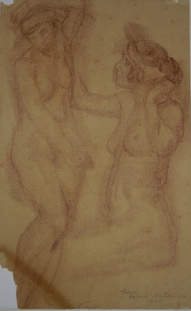 NUS FEMININOS - SANGUÍNEA - 41 x 25 cm - 1920 - MUSEU ANTONIO PARREIRAS-NITEROI-RJ