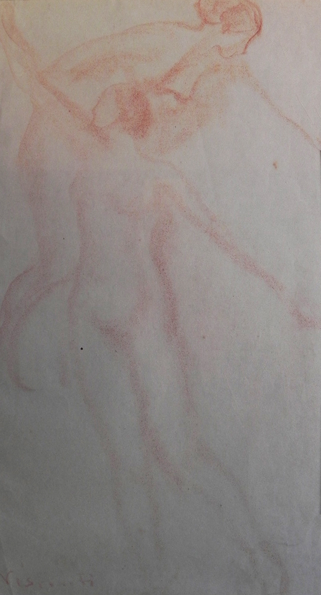 FIGURAS FEMININAS - SANGUÍNEA - 42 x 23 cm - c.1900 - COLEÇÃO PARTICULAR