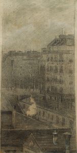 VISTA DE PARIS - CARVÃO E GIZ S/ PAPEL - 61,2 x 31,0 cm - 1893 - COLEÇÃO PARTICULAR
