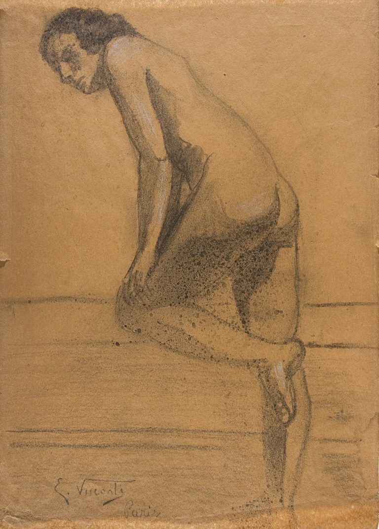 NU FEMININO - CARVÃO S/ PAPEL - 44,3 x 32,3 cm - c.1894 - MUSEU VITOR MEIRELLES
