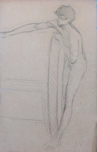 NU MASCULINO - CRAYON SOBRE PAPEL - 47 x 31 cm - c.1895 - COLEÇÃO PARTICULAR