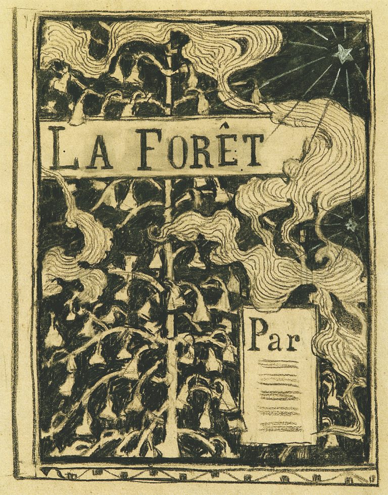 LA FORÊT - ESTUDO PARA CAPA DE LIVRO - CARVÃO/PAPEL - 58 x 45 cm - c.1900 - COLEÇÃO PARTICULAR