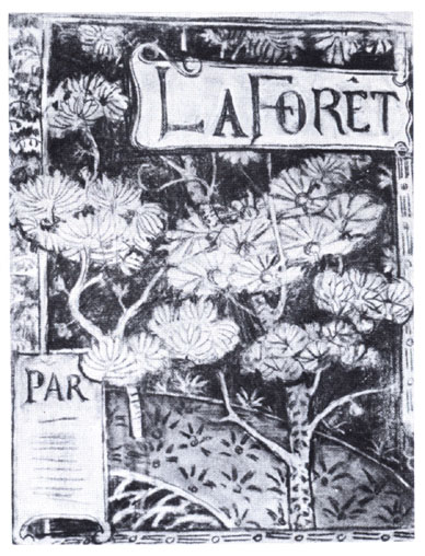 LA FORÊT - ESTUDO PARA CAPA DE LIVRO - FUSAIN E PASTEL/PAPEL - 45 x 35 cm - c.1900 - COLEÇÃO PARTICULAR