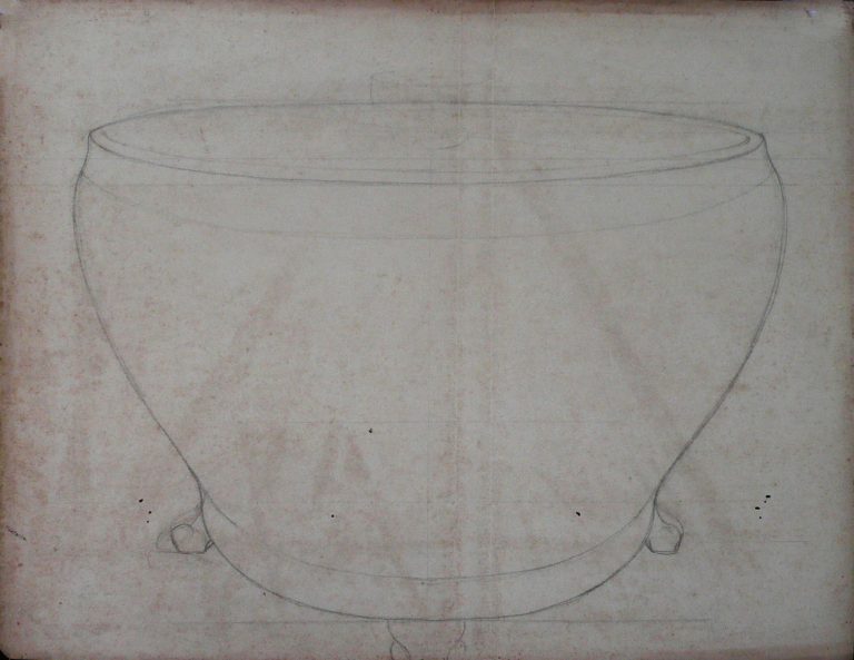VASO - ESTUDO PARA IRIS SELVAGENS - CRAYON SOBRE PAPEL - 49 x 63 cm - c.1900 - COLEÇÃO PARTICULAR