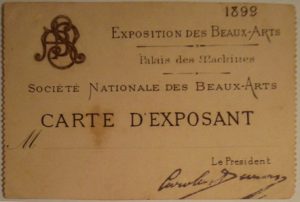 CARTÃO DE EXPOSITOR DE VISCONTI NA SOCIETÉ NATIONALE DES BEAUX-ARTS - 1899