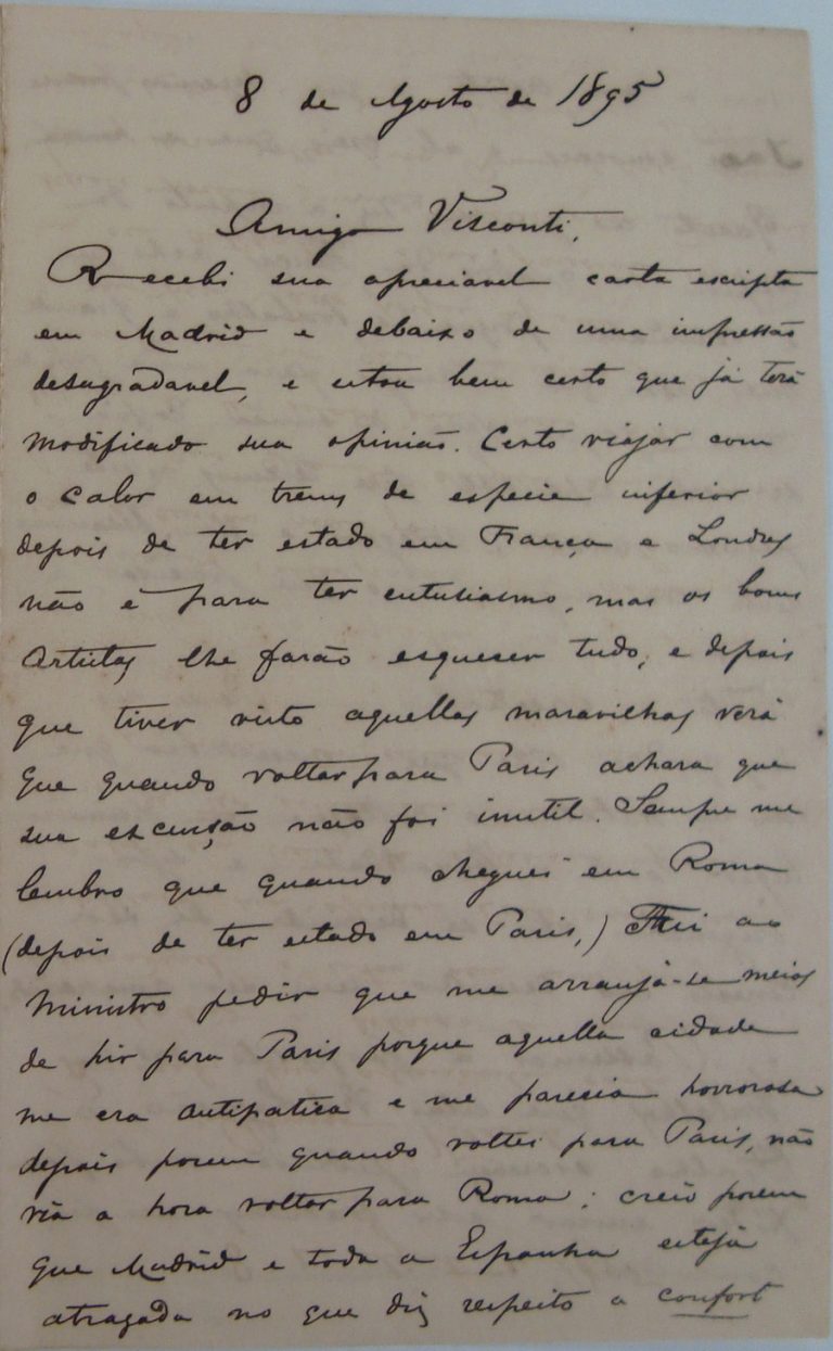CARTA DE RODOLFO BERNARDELLI EM 08-08-1895 - PAG 1