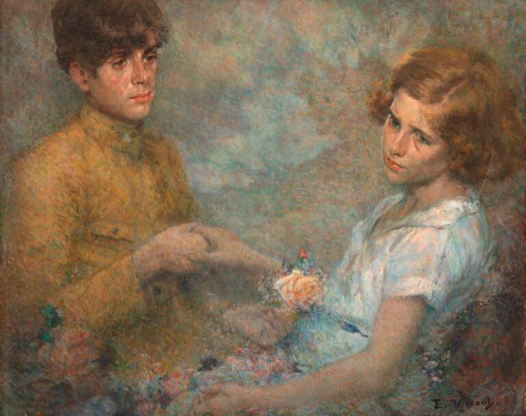 CASAL DE JOVENS - OST - 63 x 80 cm - c.1927 - COLEÇÃO PARTICULAR