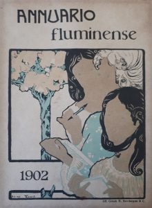 TRÊS FIGURAS FEMININAS - PROVA PARA A CAPA DO ANNUARIO FLUMINENSE 1902 - ZINCOGRAFIA/PAPEL - 19 x 14 cm - 1901 - COLEÇÃO PARTICULAR
