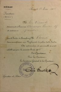 Autorização para Visconti pintar no Jardim de Luxemburgo