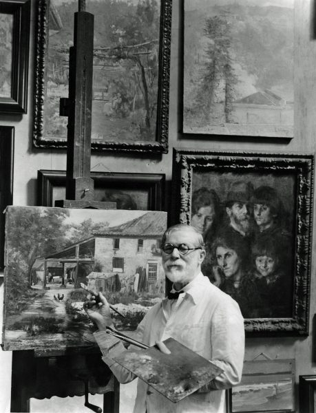Pintando no atelier – 1942