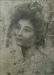 MODELO FEMININO (ESTUDO PARA A PROVIDÊNCIA GUIA CABRAL) - CRAYON SOBRE PAPEL - 35,0 x 25,0 cm - c.1899 - COLEÇÃO PARTICULAR
