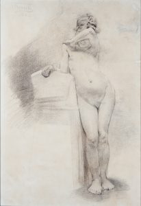 NU FEMININO - CRAYON SOBRE PAPEL - 60,0 x 40,0 cm - 1891 - COLEÇÃO PARTICULAR