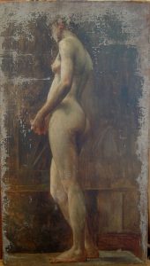 NU FEMININO DE LADO - OST - 80,3 x 45,3 cm - c.1893 - MUSEU DOM JOÃO VI/ ESCOLA DE BELAS ARTES-UFRJ
