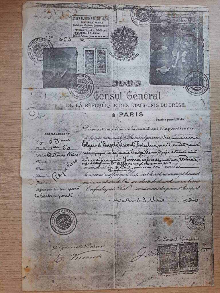 Passaporte De Visconti 1920